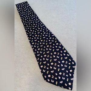 Salvatore Ferragamo Silk Italian Neck Tie with Miniature Butterflies